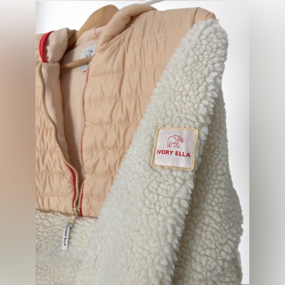 Ivory Ella Women’s Puffer Sherpa Pullover Jacket size M - Picture 3 of 8